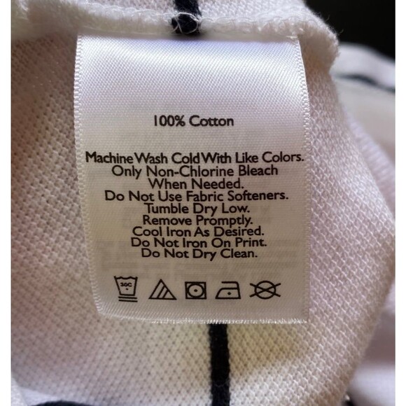 Eddie Bauer, white and black striped Polo Shirt classic nautical size Xl Nwt - Picture 6 of 8